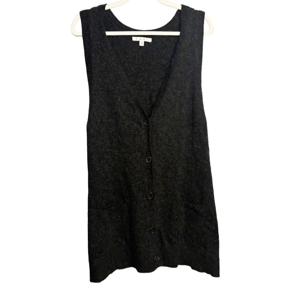 CAbi Button Front Long Cardigan Wool Vest Style Number 152